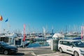 Cambrils Spain 8 August 13 year. Various yachts, boats and catamarans are in the port of Cambrils Catalonia