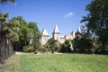 Cambrils, Spain, May 1, 2020 - Castle in Botanical Garden Park Sama