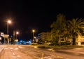 CAMBRILS, SPAIN - SEPTEMBER 16, 2017: View of the night street. Copy space for text.