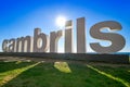 Cambrils welcome road sign in Tarragona