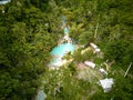 Cambugahay Falls. Siquijor Island. Philippines .drone