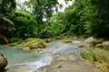 Cambugahay Falls, a 3-tiered waterfall popular for swimming on Siquijor Island in Philippines