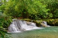 Cambugahay Falls, a 3-tiered waterfall popular for swimming on Siquijor Island in Philippines