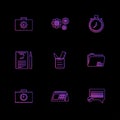 camcoder , camera , video , multimedia , computer , setting , eps icons set vector