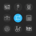 camcoder , camera , video , multimedia , computer , setting , eps icons set vector
