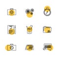 camcoder , camera , video , multimedia , computer , setting , eps icons set vector