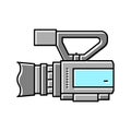 camcoder video production film color icon vector illustration