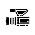 camcoder video production film glyph icon vector illustration