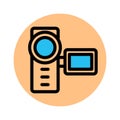 Camcorder, camera fill background vector icon which can easily modify or edit