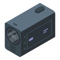 Camcorder camera icon, isometric style