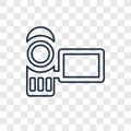 Camcorder concept vector linear icon isolated on transparent background, Camcorder concept transparency logo in outline style