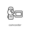 Camcorder icon. Trendy modern flat linear vector Camcorder icon