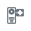 camcorder icon vector from film shooting production concept. Thin line illustration of camcorder editable stroke. camcorder linear