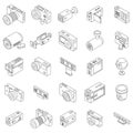 Camcorder icons set vector outline Royalty Free Stock Photo