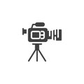 Camcorder on tripod vector icon Royalty Free Stock Photo