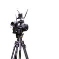 Camcorder for use in studio or outdoor isolated on white background. Royalty Free Stock Photo