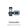 Camcorder vector icon on white background. Flat vector camcorder icon symbol sign from modern blogger and influencer collection