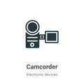 Camcorder vector icon on white background. Flat vector camcorder icon symbol sign from modern electronic devices collection for