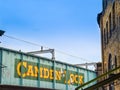 Camden Lock Bridge. A famous alternative culture shops Royalty Free Stock Photo