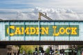 Camden lock bridge in Camden Town, famous neighbornhow of alternative culture shops Royalty Free Stock Photo