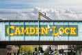 Camden lock bridge in Camden Town, famous neighbornhow of alternative culture shops Royalty Free Stock Photo