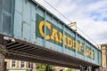 Camden lock bridge in Camden Town, famous neighbornhow of alternative culture shops Royalty Free Stock Photo