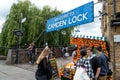 Camden Lock sign at the entrance to Camden market Royalty Free Stock Photo