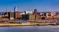 Camden, New Jersey seen from the Ben Franklin Bridge Walkway, in Royalty Free Stock Photo