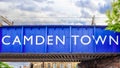 Camden Town Welcome bridge, famous neighbornhow of alternative culture shops Royalty Free Stock Photo