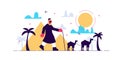 Nomads vector illustration. Flat tiny