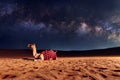 Camel on the sand in desert Royalty Free Stock Photo