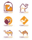Camel arabian logo vector set art design Royalty Free Stock Photo