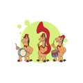 Camel Band cartoon vector illustration