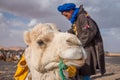Camel with Berber Guide in Sahara, Merzouga, Morocco