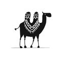 Camel black silhouette, sketch for your design