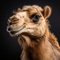 Close-up Camel Portrait On Black Background: Mike Campau Inspired Social Media Portraiture