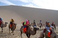 Camel caravan in the desert