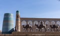 camel caravan in Ichan qal?a tower, historical and architectural monument in Khiva