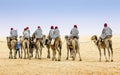 Camel Caravan in the Sahara desert,Africa Royalty Free Stock Photo