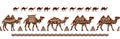 Camel caravan Seamless pattern with ethnic motifs