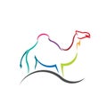 Camel color styled silhouette image logo