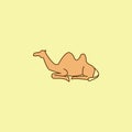 camel colored field outline icon. Element of Arabian culture icon for mobile concept and web apps. Field outline camel icon can us