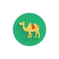 Camel colorful flat icon with long shadow.