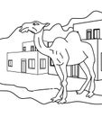 Camel coloring page Royalty Free Stock Photo