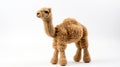 Intricately Woven Knitted Camel Toy On White Background
