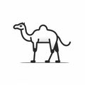 Vector Camel Icon: Thin Steel Forms Logo Illustration Royalty Free Stock Photo