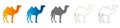 Camel desert animal with two humps in a unified flat design icon set vector illustration Royalty Free Stock Photo