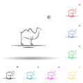 Camel, desert multi color set icon. Simple thin line, outline vector of desert icons for ui and ux, website or mobile application Royalty Free Stock Photo