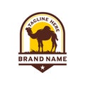 Camel desert vintage logo design