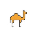 Camel dromedary filled outline icon